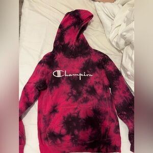 Champion pink and black hoodie
